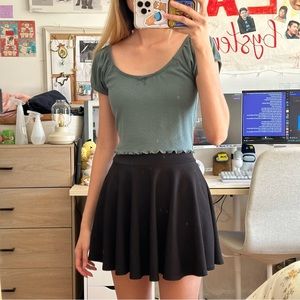 [HOLD] Green Pointelle Crop Top